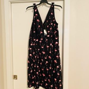 Torrid flamingo print dress with bows